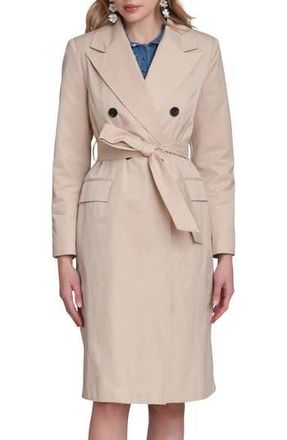 Avec Les Filles Water Resistant Double Breasted Trench Coat in Sandy Tan at Nordstrom Rack, Size X-Small