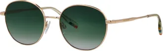 Tom Tailor Sonnenbrille TOM TAILOR Modell 675000, Damen, gold, metallic, Sonnenbrillen Sonnenbrille, Form Rund, Logoschriftzug auf B&uuml;gel, Metallfassung