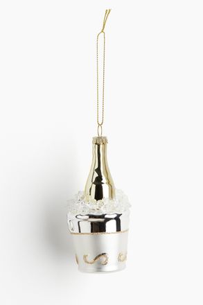 H&M Weihnachtsschmuck aus Glas - Goldfarben/Sektflasche
