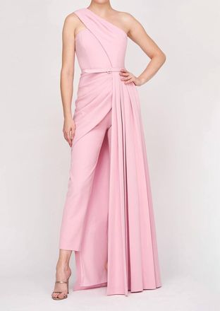 Kay Unger Theresa Walk Thru Jumpsuit In Pink Mauve