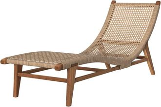 Rendez-Vous D&eacute;co Silla de madera de teca y jacinto de agua sint&eacute;tico