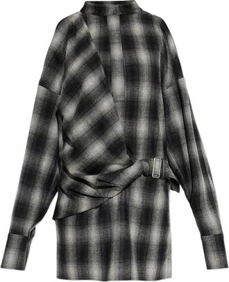 Iro Narissa Check Cold-shoulder Mini Dress