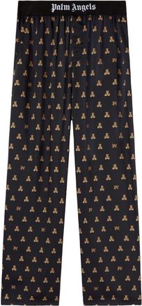 Palm Angels Bear Monogram trousers - men - Polyester - 48 - Black