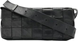 Bottega Veneta Pre-owned The Stretch Cassette Leather Shoulder Bag - Dames - Vintage Schoudertas - Zwart - ONE Size - Leer - Vintage