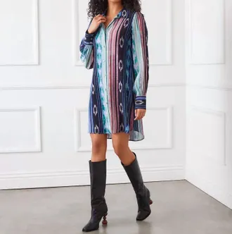 Karen Kane Regal Girl Shirt Dress In Print