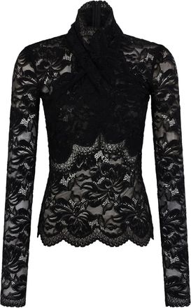 Paco Rabanne Blouse met kant - Zwart