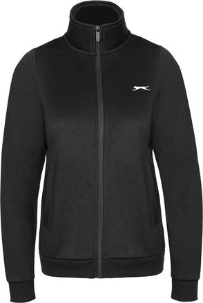 Slazenger Damesjack met logo en doorlopende ritssluiting (Zwart)