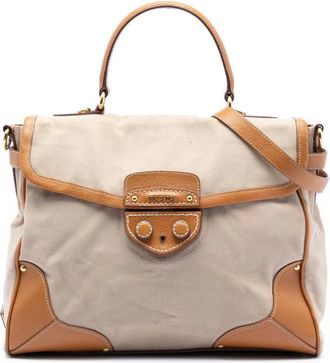 Prada Pre-owned Handbags, female, Brown, Size: ONE SIZE Pre-owned Canvas Top Handle Bag