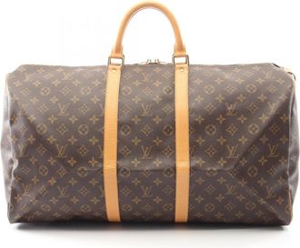 Louis Vuitton Brown Monogram Coated Canvas Leather Boston Bag (Pre-Owned)