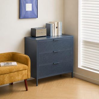 Nordlys Cajonera con 3 cajones en metal azul