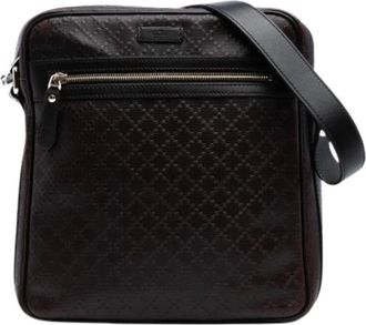 Gucci Pre-owned Cross Body Bags, female, Brown, Size: ONE SIZE Pre-owned Leather Cross Body Bag
