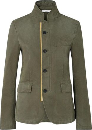 Fendi Giacca - Dames - Blazers - Groen - 2XS - Katoen - Jassen