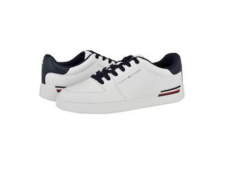 Tommy Hilfiger Jorian Mens Shoes White/Navy : 10.5 M, Leather/Rubber