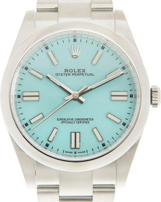 Rolex Oyster Perpetual 41 Automatic Turquoise Blue Dial Mens Watch 124300TQBLSO