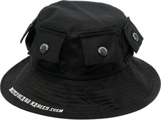 Mostly Heard Rarely Seen logo-embroidery cotton bucket hat - men - Cotton/Cotton - S/M - Black