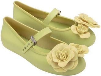 Melissa Soft Ballerina Petals Mary Jane Flat in Green at Nordstrom, Size 10