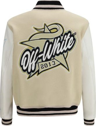 Off-white Mens Beige Wool Oves Aries Bomber Clothing