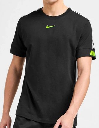 Nike Mens Nike Tape T-Shirt Black/Neon - Size: 40