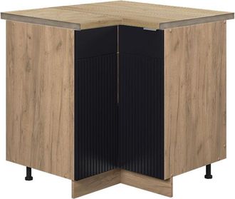 Vicco Armario De Esquina Fame-line, Rayas Negras, 80.5 Cm, Et Roble