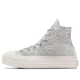 Converse (WMNS) Converse Chuck Taylor All Star Lift Platform Crochet Grey White A07538C
