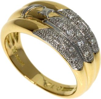 Celine Yellow Gold (18K) Platinum 900 Band Ring (Pre-Owned)