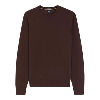HUGO BOSS H-Bjarno Mock-neck Sweater - Heren - Ronde hals truien - Bruin - S - Wol - Truien & Vesten