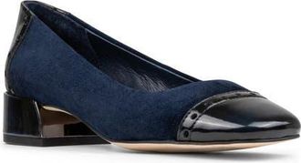 Donald J Pliner Cap Toe Pump in Navy at Nordstrom, Size 5.5