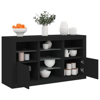 Berkfield Home Sideboard with LED Lights Black 123x37x67 cm | Size: 123 x 37 x 67 cm