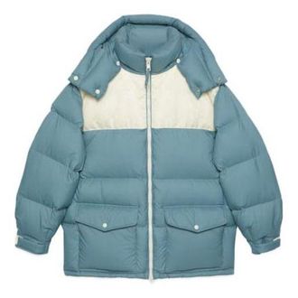 Gucci Nylon Down Jacket With GG Inserts Blue Grey 762558-Z8BNG-1121
