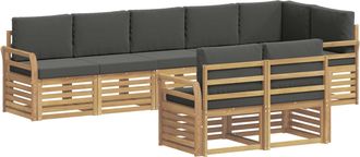 vidaXL Conjunto De Sof&aacute;s De Exterior 8 Uds. Blanco Y Antracita Vidaxl