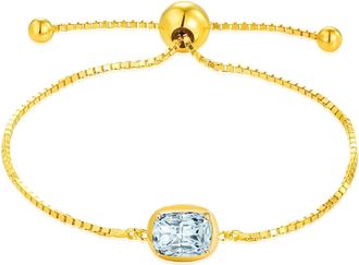 MAX + STONE 18K Gold Over Sterling Silver Gemstone Bracelets 8 Inches