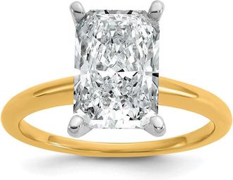 Diamond2Deal 14k Yellow Gold 3 Ct Certified Lab Grown Diamond Solitaire Engagement Ring
