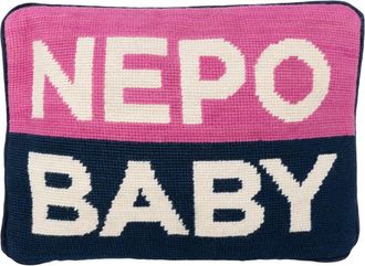 Jonathan Adler Blue Nepo Baby Needlepoint Cushion - Unisex - Wool