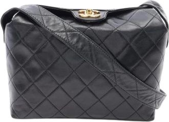 Chanel Pre-owned Vintage Cross Body Bag - Dames - Vintage Schoudertas - Zwart - ONE Size - Leer - Vintage