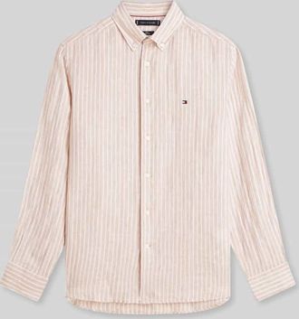 Tommy Hilfiger Regular Fit Freizeithemd aus reinem Leinen in Beige, Gr&ouml;&szlig;e XXL