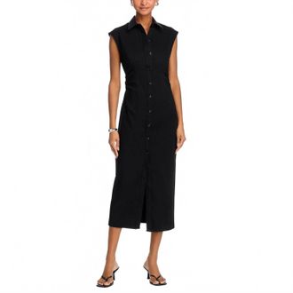 Rag & Bone Airflex Leah Midi Shirtdress In Black