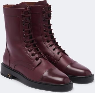 Valentino Garavani VLogo lace-up leather combat boots