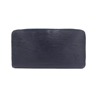 Louis Vuitton Navy Leather Long Wallet (Bi-Fold) (Pre-Owned)