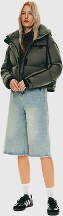 Orolay Winter Quilted Hooded Cropped Down Puffer Jacket in Olive at Nordstrom, Size X-Small