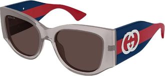 Gucci Brown Cat Eye Ladies Sunglasses GG2115S 005 55