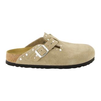 Birkenstock Schoenen, Dames, Beige, 38 EU, Suède, Boston Rivets Regular Fit