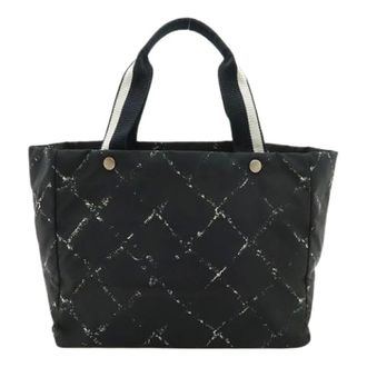 Chanel Pre-owned Tote Bags, female, Black, Size: ONE SIZE Pre-owned Travel Line Nylon Tote Bag