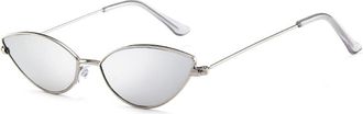 Generic Metal Small Frame Mens Outdoor Vacation Womens Sunglasses(Silver)
