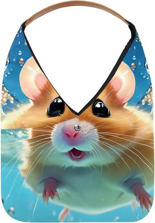 Generic Lovely Hamster Swims Underwater Reusable Lightweight Grocery Bags - Foldable Into Compact Pouch, Washable & Sturdy, Multipurpose for Shopping and Trav