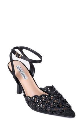 Lady Couture Sabrina Pointed Toe Ankle Strap Pump in Black at Nordstrom Rack, Size 10