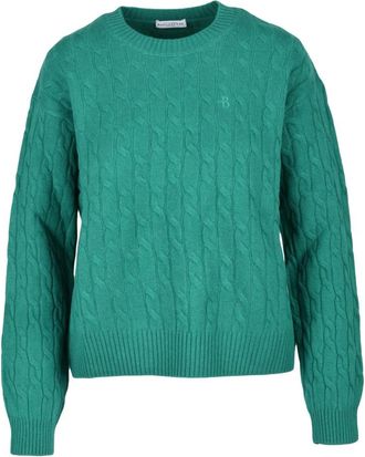 Ballantyne Wollen Pullover Sweater - Dames - Ronde hals truien - Groen - L - Wol - Truien & Vesten