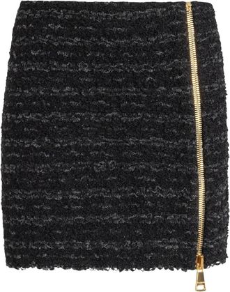 Balmain Korte tweed rok met rits - Dames - Korte rokken - Zwart - M - Tweed - Rokken