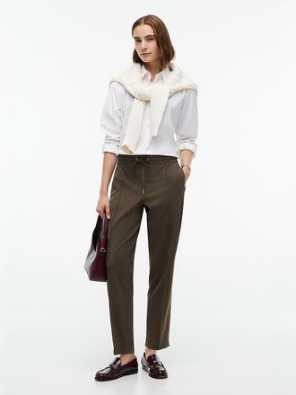 Tommy Hilfiger Womens Tapered Drawstring Jogger Pant - Brown Pinstripe - XXL