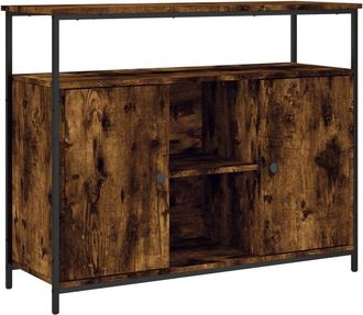 vidaXL Sideboard Smoked Oak 100x35x80 cm Engineered Wood Vidaxl