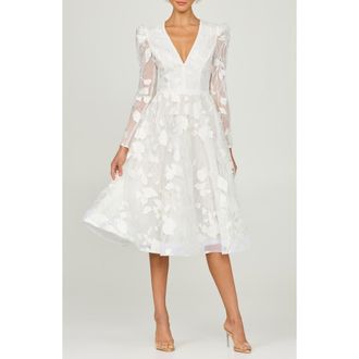 Helsi Parker Embroidered Long Sleeve Cocktail Dress in Off White at Nordstrom Rack, Size X-Small